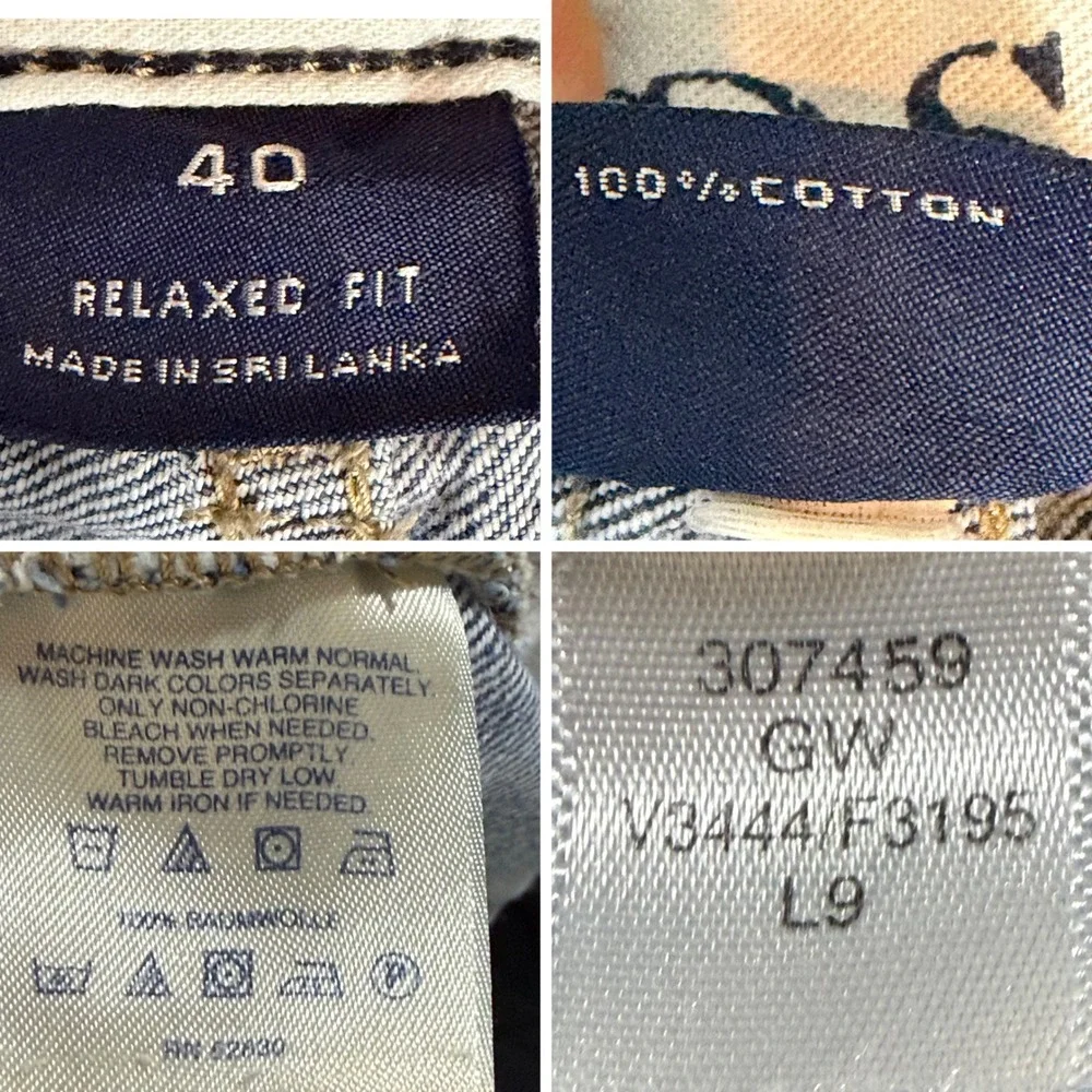 Lands End 100% Cotton Jeans Mens 40x30 Blue Traditional Relaxed Fit Denim Lot 2